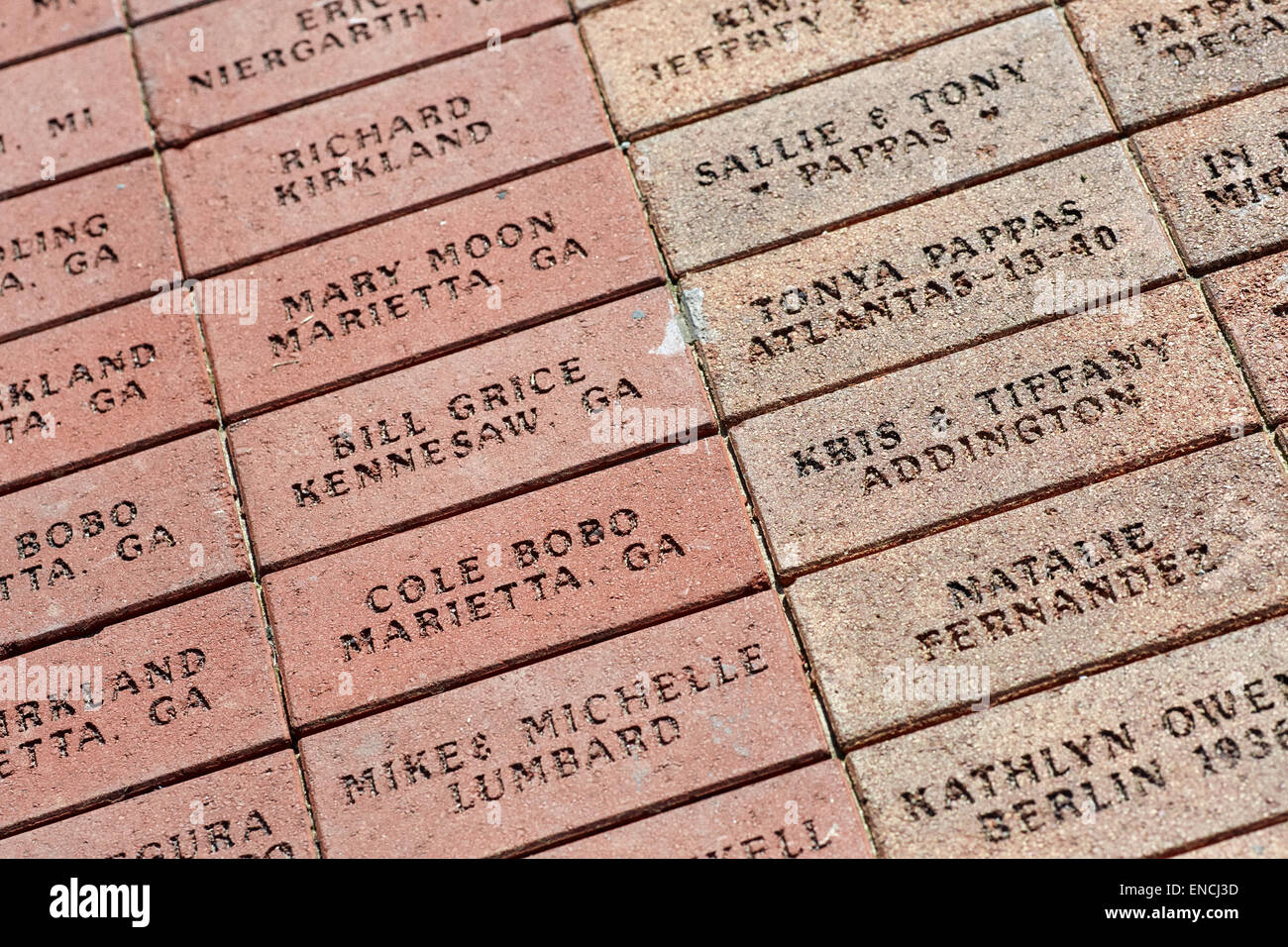 `Downtown Atlanta in USA Bricks with names detail Centennial